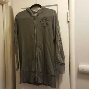 Vertigo Paris gray cotton zip up hoodie